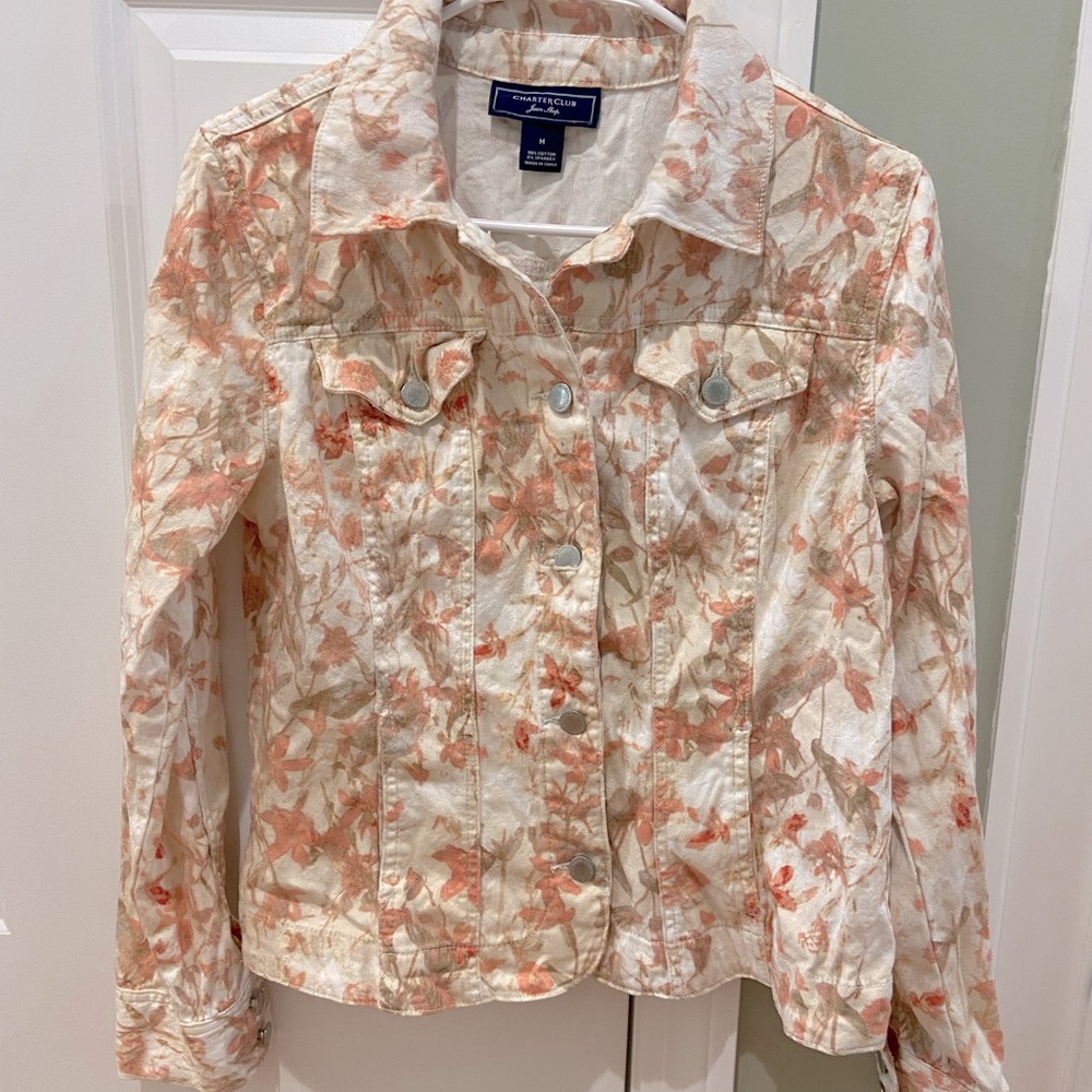 Charter Club Floral Jean Jacket - Women’s Medium
